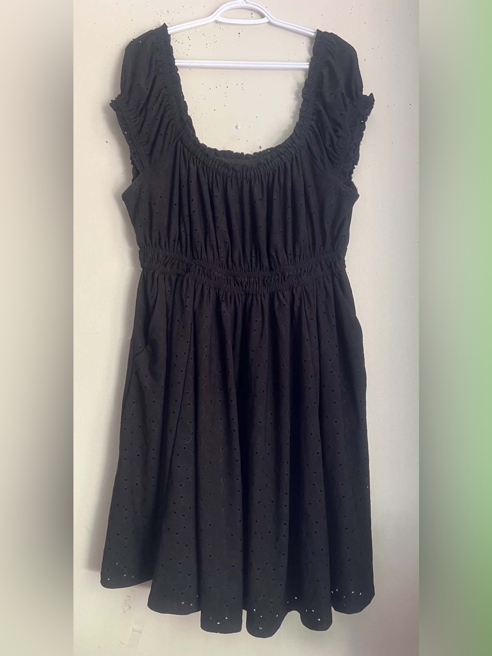 torrid Black Eyelet Smocked Waist Casual Dress